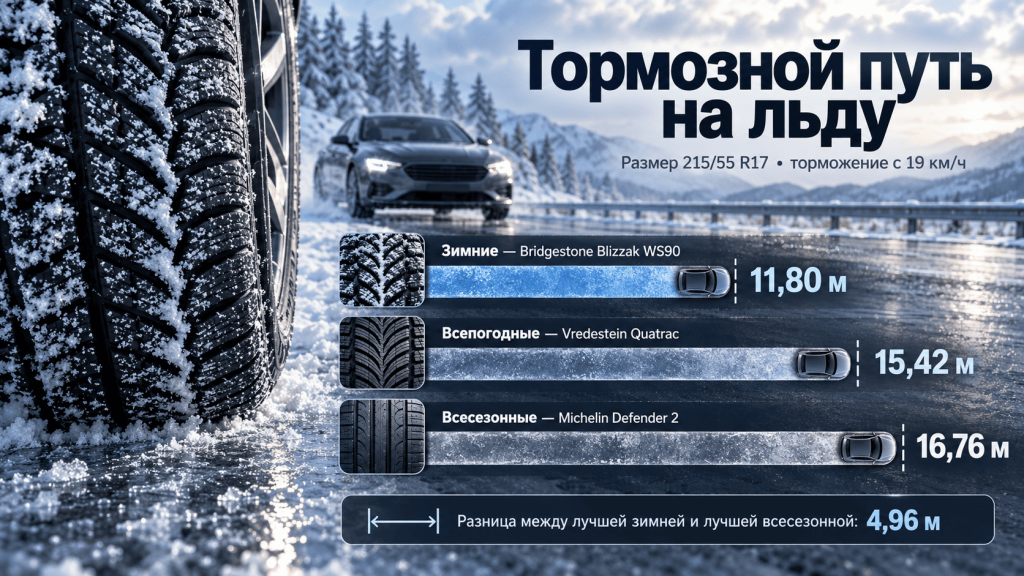 Тормозной путь на льду