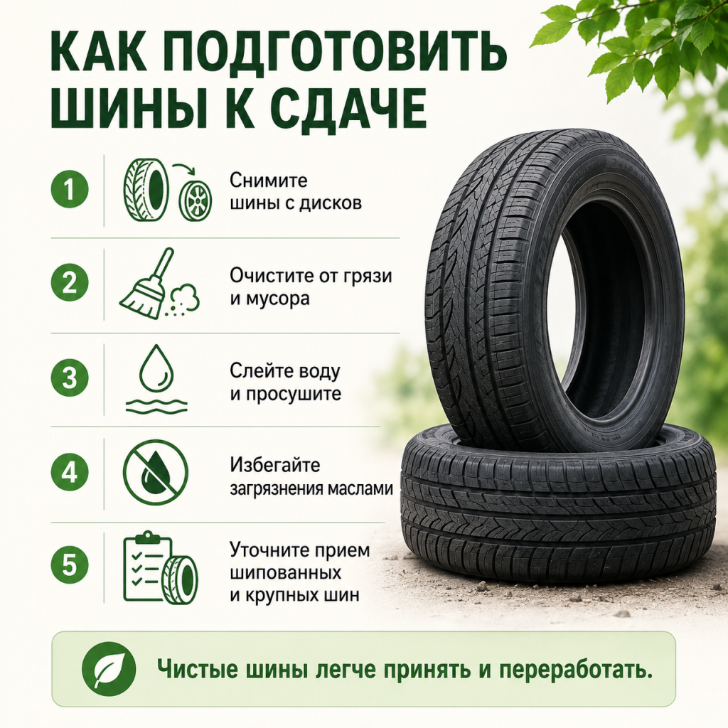 Как подготовить шины к сдаче