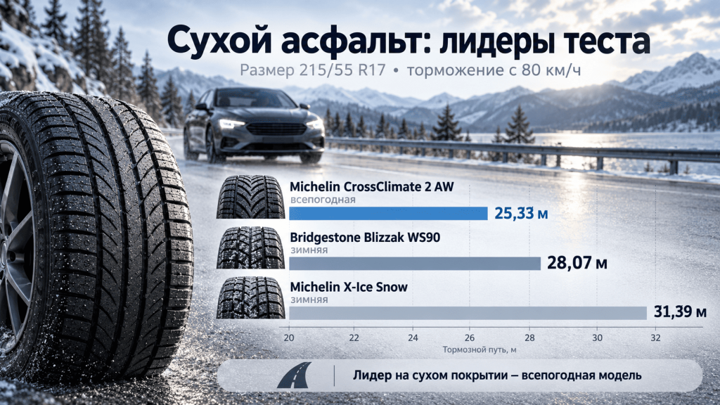 Поведение на сухом асфальте