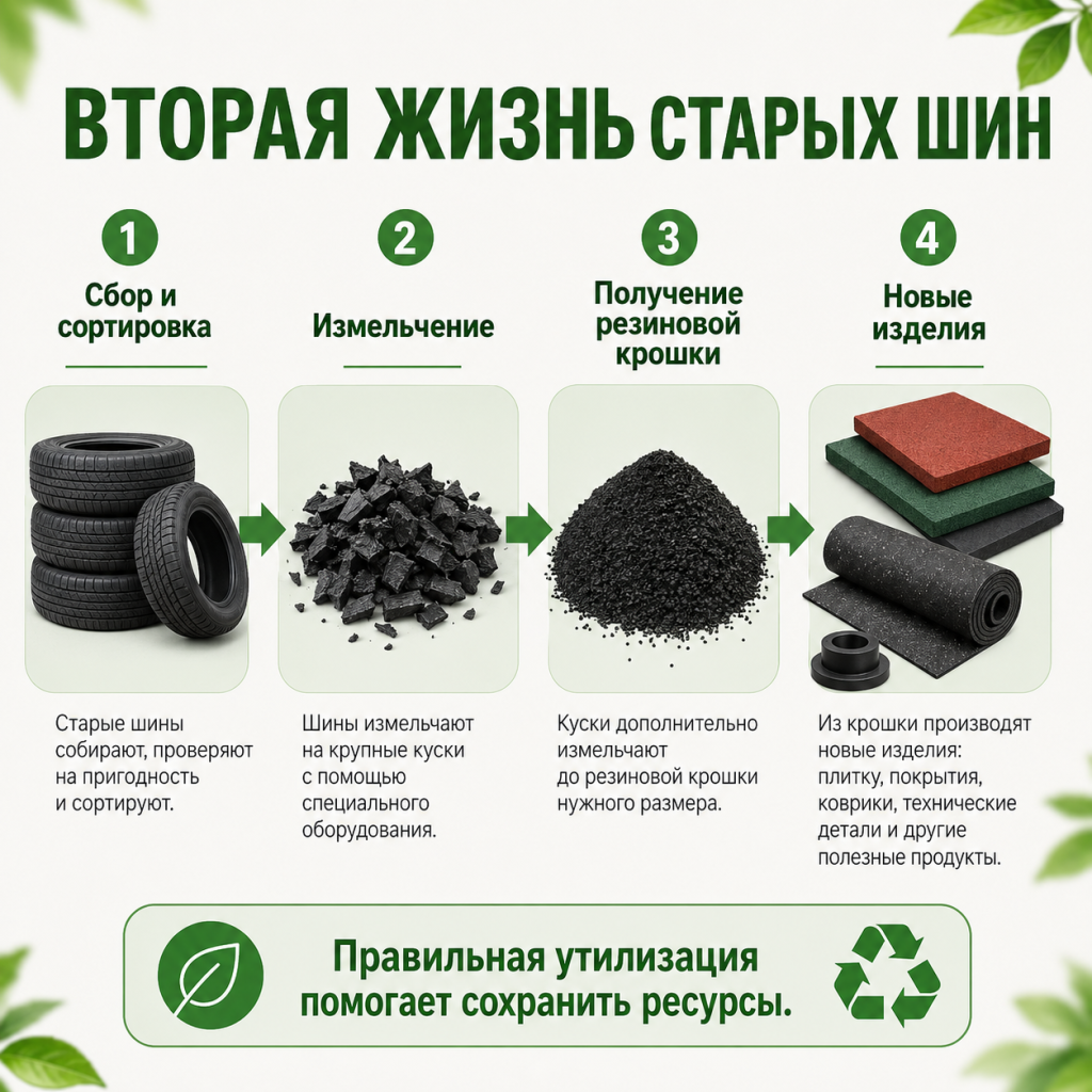 Переработка старых шин