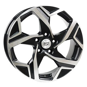 RST R227 7x17 5*114.3 ET45 DIA54.1 Черный глянцевый с проточкой